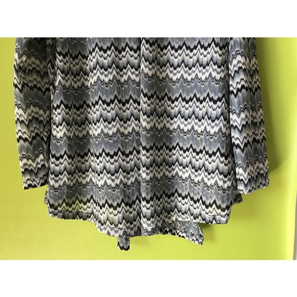 Yvos Open Front Wave Striped Knit Cardigan XL - Picture 4 of 8